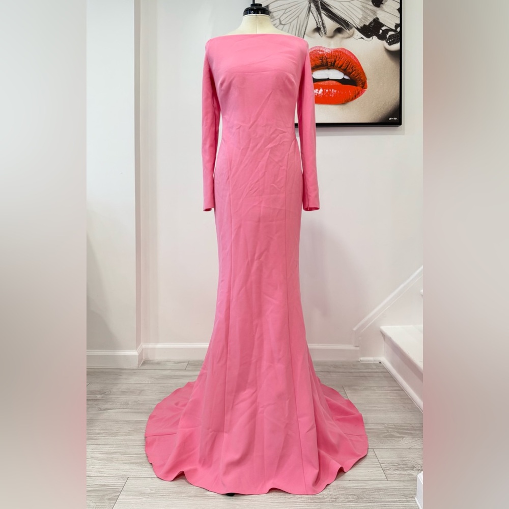Safiyaa Rory Off-the-Shoulder Gown Pink Long Sleeve Maxi Dress - Picture 5 of 14